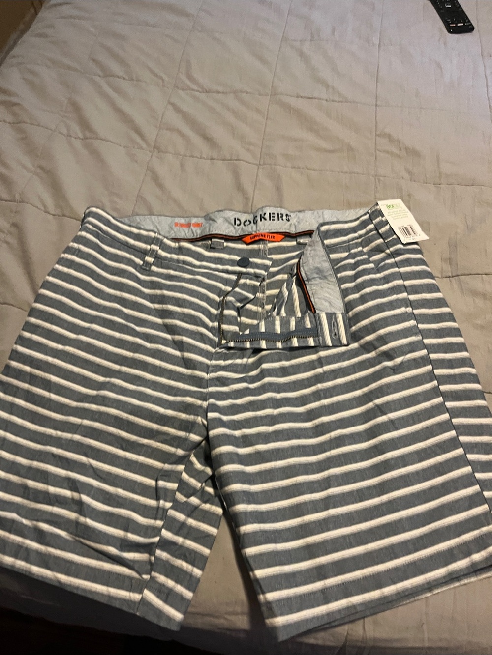 Dockers Gray & White Striped Men's Shorts